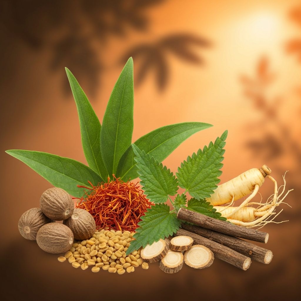 Natürliche Wirkstoffe von VIRIL UP – Tribulus, Damiana, Safran, Ginseng